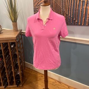 Lilly Pulitzer Pink Short-Sleeve Polo Button-Down Shirt